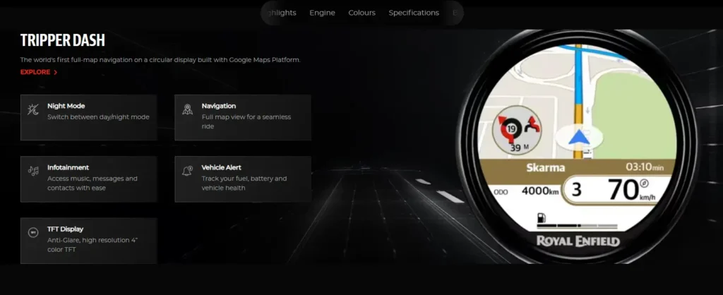 Royal Enfield Guerrilla 450 Display